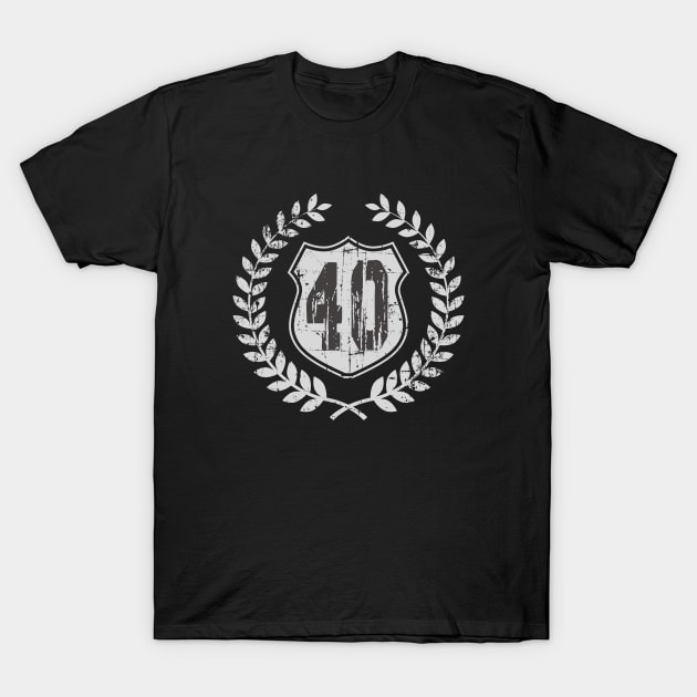 Vintage Old No. 40 T-Shirt T-Shirt by adouniss